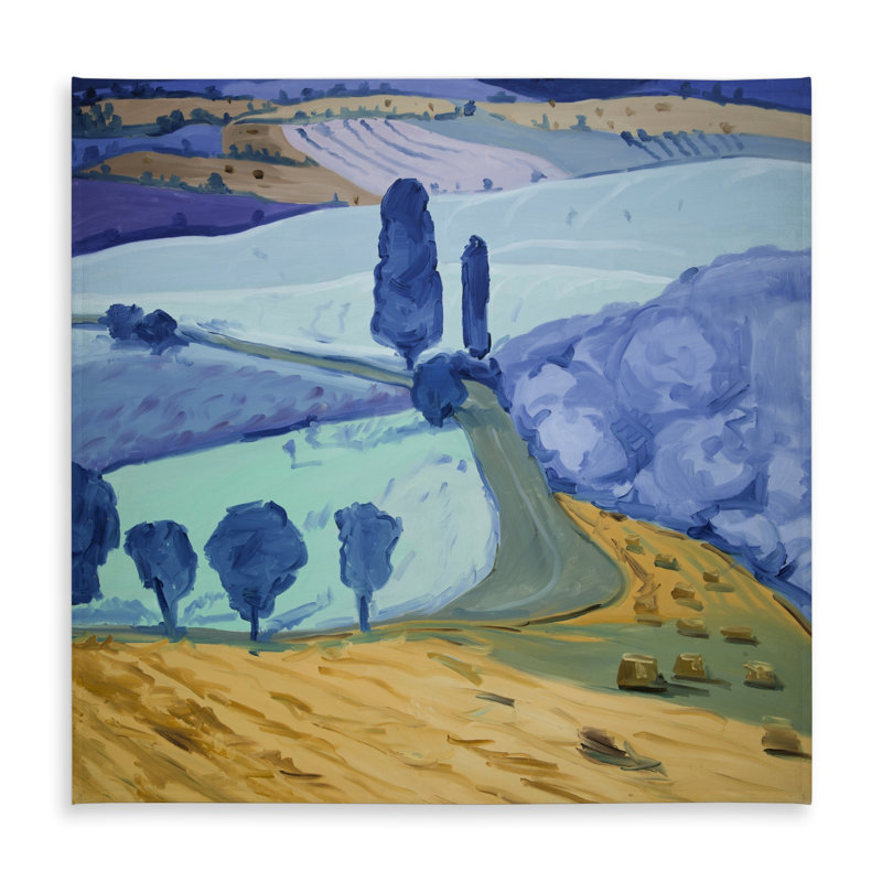 Tuscany Field Turquoise Scenic Tablecloth for Home Decor