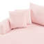 Chaise longue double rose de 260 cm de profondeur, revêtement en velours côtelé et ports de chargement