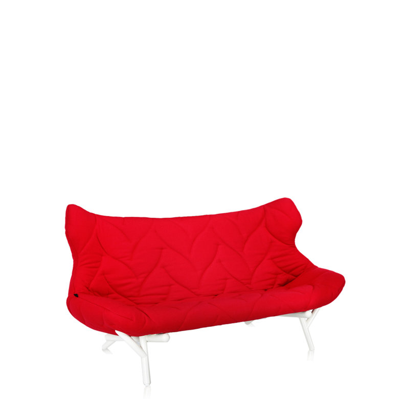 Foliage Loveseat, White, Taupe Velvet