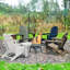  Chaise Adirondack pliante Cheryce en PEHD avec porte-gobelet-92316027