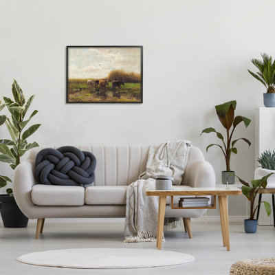 Bétail marchant dans un paysage champêtre, estampe numérique par Stellar Design Studio