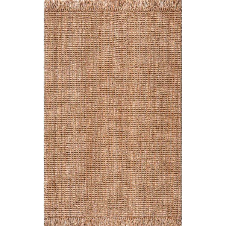 Werts Handmade Tufted Farmhouse Jute Tasseled Brown Rug Bay Isle Home Rug Size: Rectangle 10' x 14