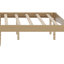 Lit plateforme en bois avec tête de lit en forme de gourde, lit plateforme de style rétro avec support à lattes en bois