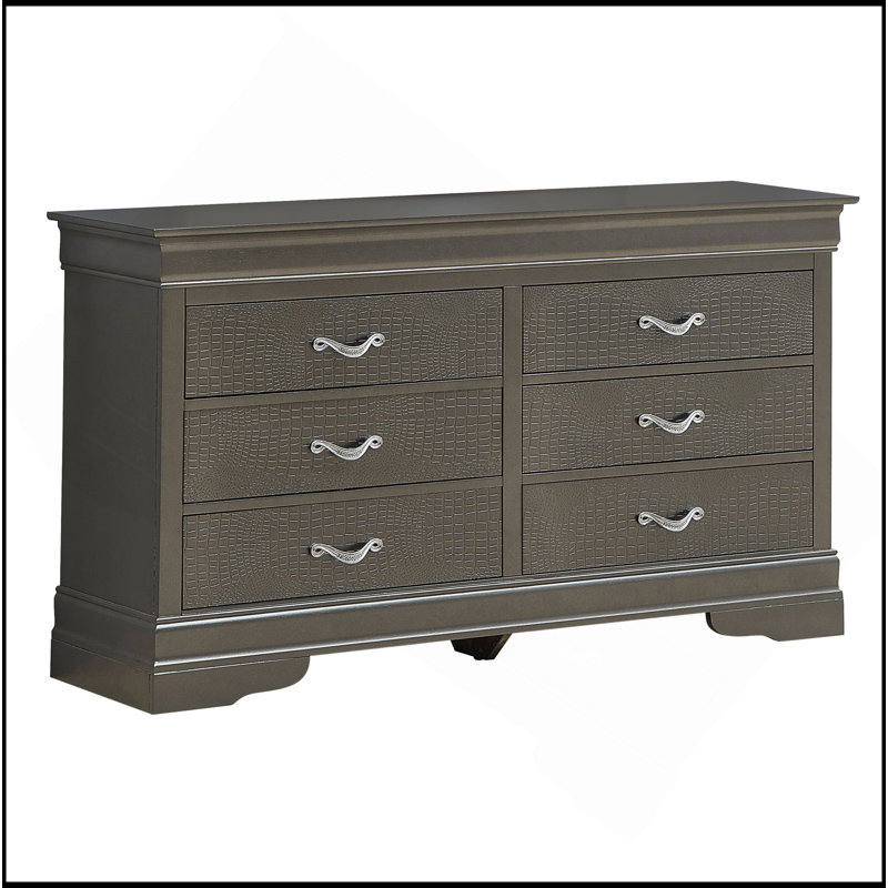 57'' W 6 - Drawer Dresser, Charcoal