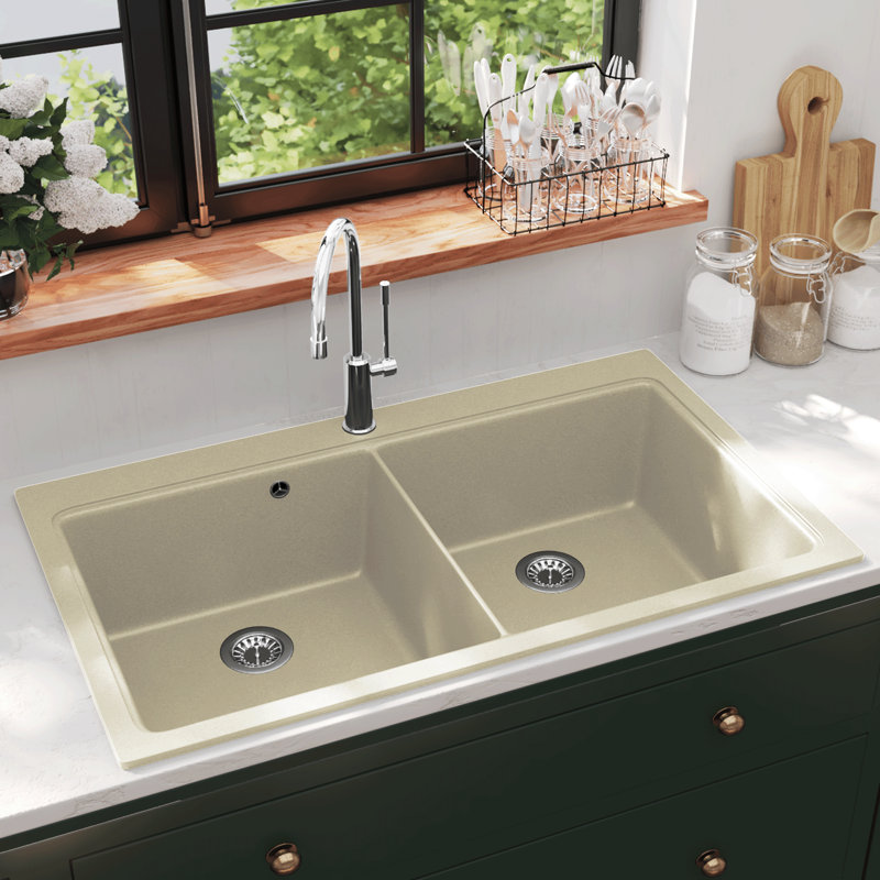 Yost Belfry Kitchen 860 mm W Single Bowl Stone Flush Kitchen Sink