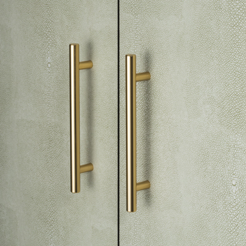 Armoire en bois Sango Shagreen 2 portes, tablette réglable, pièce décorative élégante, Blanc/Noir
