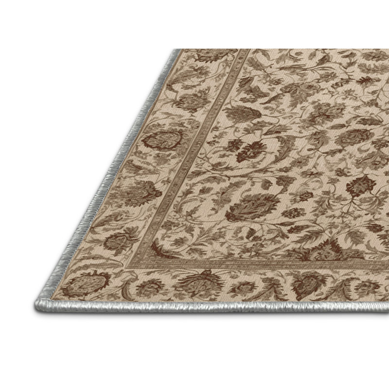 Tapis beige lavable à la machine, Carré 4 pi