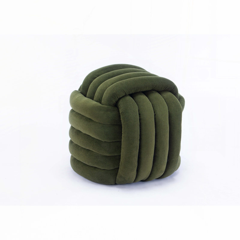 Ottoman Makeup Stool Footstool, Green Chenille