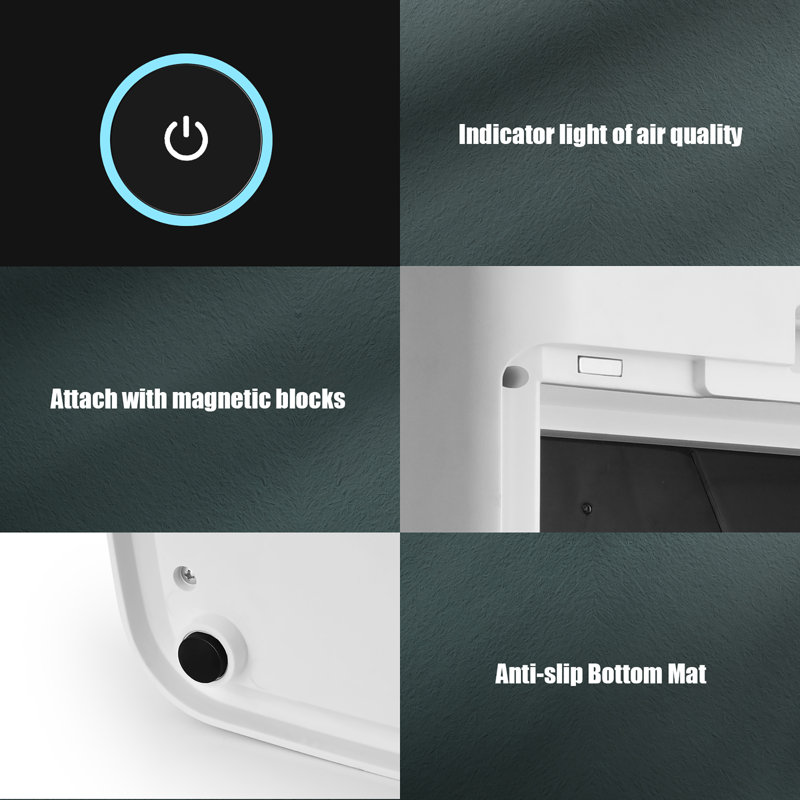 White HEPA Filter Console Air Purifier with Touch Control