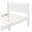 Structure de lit plateforme simple avec tête et pied de lit - sommier de lit-bateau en bois massif, sans sommier, blanc-1363271439