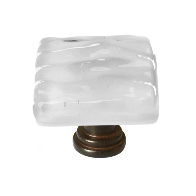 Poignée d'armoire carrée 1 1/4 po Glacier, Nickel satiné, Gris argenté