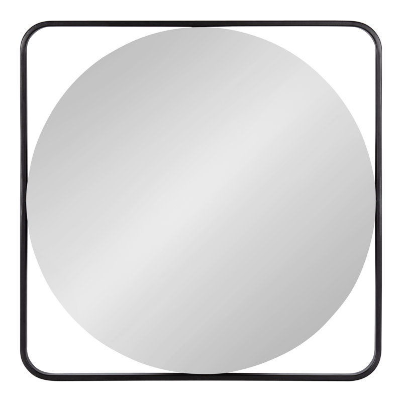 27" Square Silver Iron Vanity Wall Mirror