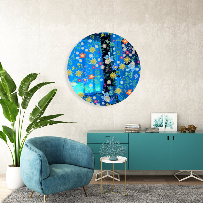 Décoration murale miroitante en acrylique Summer Flowers