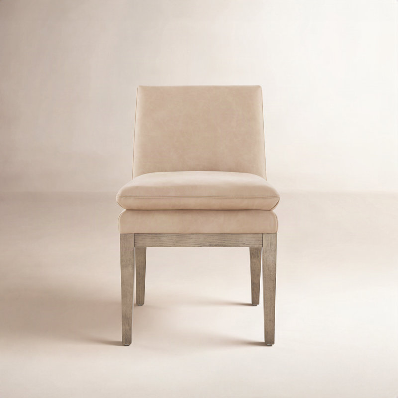 Bethea Leather Upholstered Dining Chair, Copley Brown Performance
