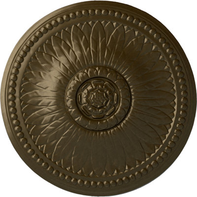 Endurathane Foster Ceiling Medallion, 19 1/8"OD x 1"P (Fits Canopies up to 5 5/8"), Hand-Painted Gold Finish