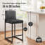 61cm Modern Upholstered Kitchen Counter Stool with Metal Sled Base & Faux Leather-1727760848-1727760860