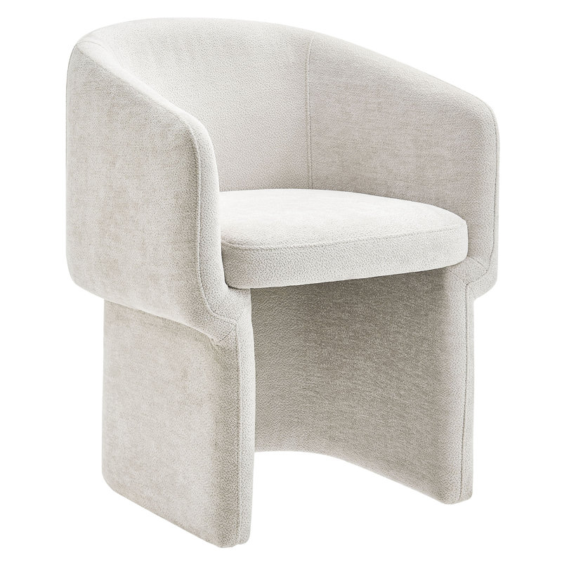 Verity Chenille Dining Armchair, Ivory
