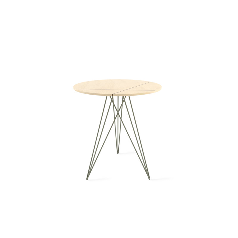 Hudson Solid Wood Top End Table, Maple, Prairie Green