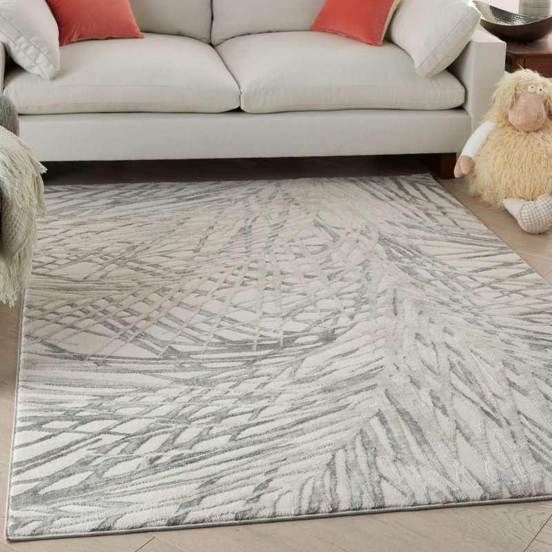 Rustic Tufted Grey Rug, Rectangle 282 x 389cm