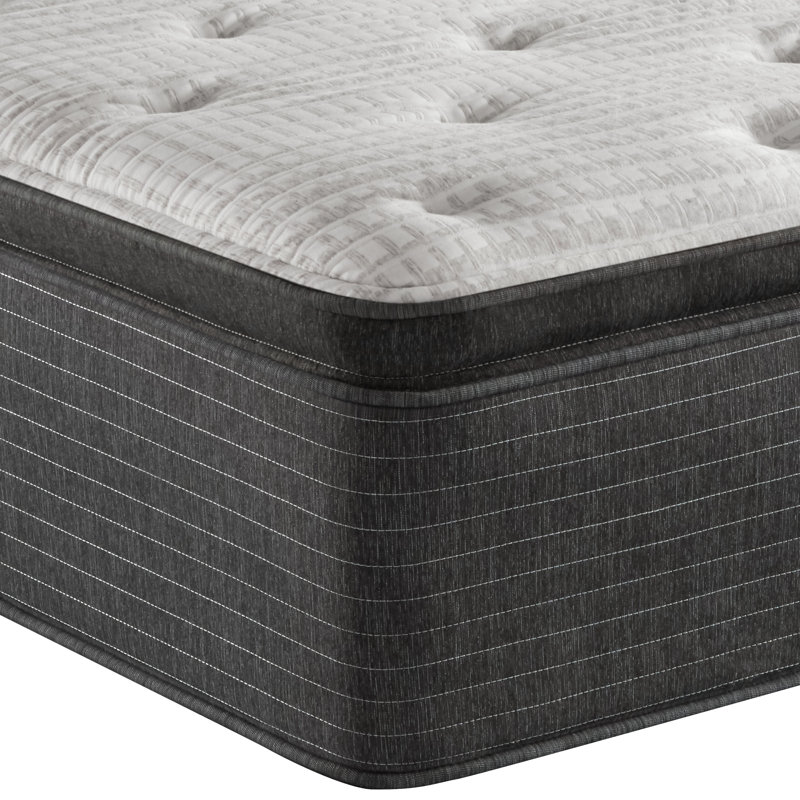 Beautyrest Silver BRS900-C Plush Pillow Top 16" Innerspring Mattress and Box Spring Set, Low Profile (5"), Twin XL