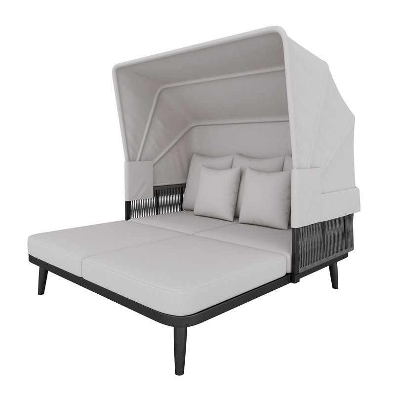 146cm Wide Curved Steel Patio Daybed