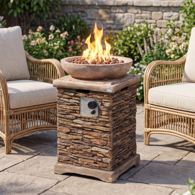 Scriber Square Concrete Propane Fire Column