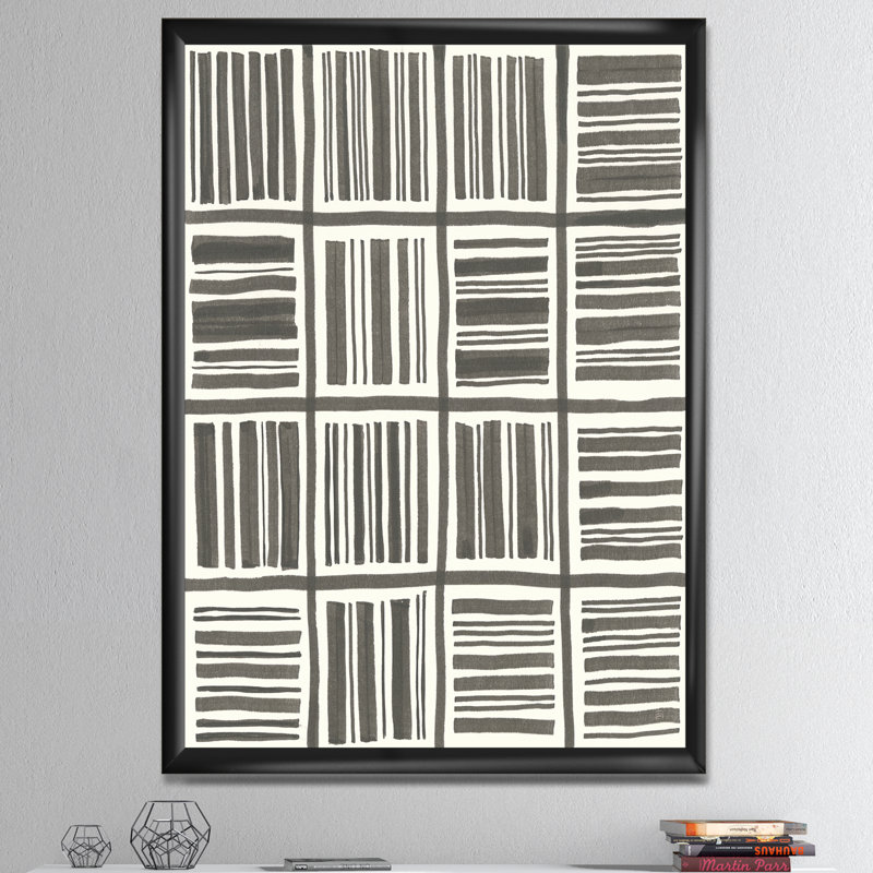 « minimal graphics i »-cadre photo imprimé sur toile, H 46 po x l 36 po x P 1,5 po, Cadre noir
