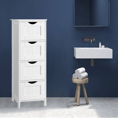 Myrtus Bathroom Storage Cabinet White Freestanding Organizer Cabinet for  Bathroom, 3 Drawers