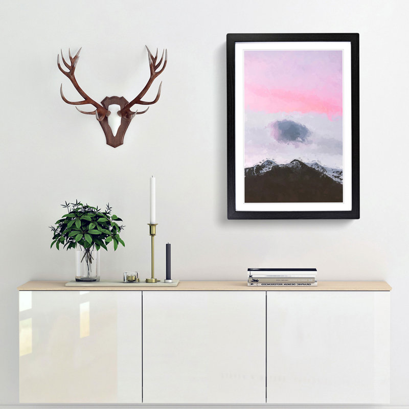 Cloud Above the Mountain in Abstract - Picture Frame Graphic Art Print, 87cm H x 62cm W x 2cm D, Black Framed