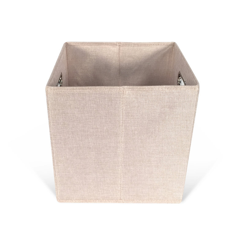 John Louis Home Tweed Cube Storage Bin, Cream