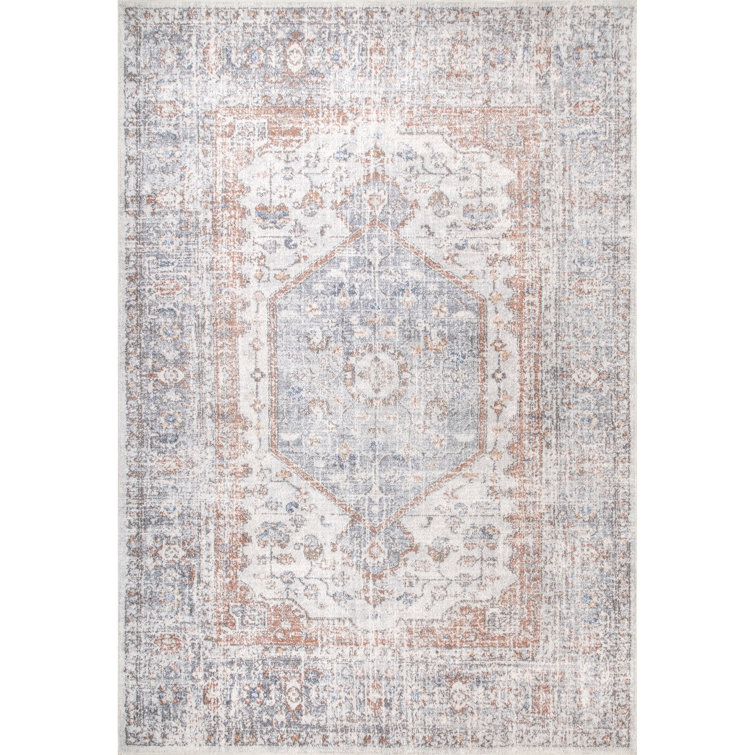 Jacquie SpinClean Machine Washable Vintage Floral Area Rug