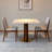 33.5" Modern Small Dining Table with Boomerang Shaped Solid Rubberwood Base, Sintered Stone Top,  Square Styles, Apartment, Kitchen Nook & Café Table for 2-4 People -1380790657