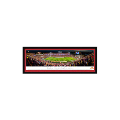 NCAA Iowa State Cyclones Night Football 50 Yard Line Framed Photographic Print