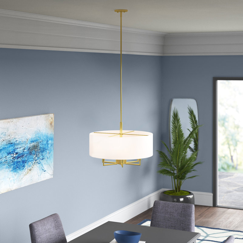 Lustre tambour 7 lumières Moonlighter, Laiton satiné