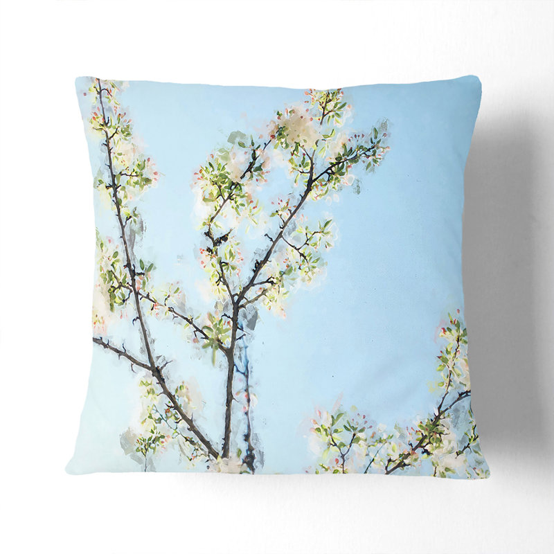 Square Cushion, 40cm H x 40cm W x 15cm D, Blue/Beige