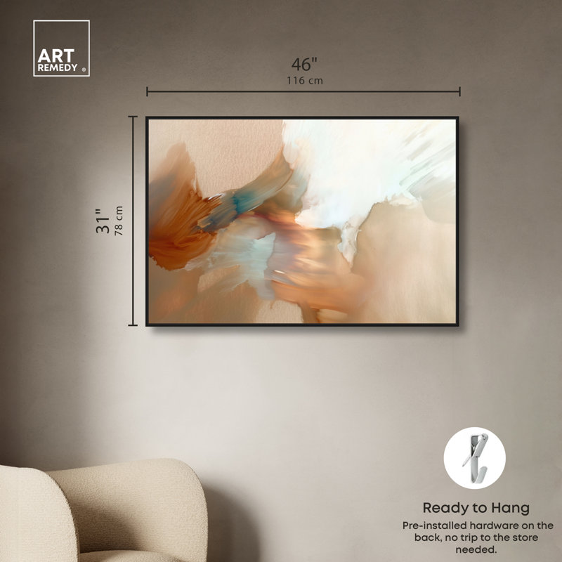 «Flowing Rust II», reproduction d'art sur toile encadrée dorée par Art Remedy, cadre noir, 45 x 30, H 31 po x l 46 po