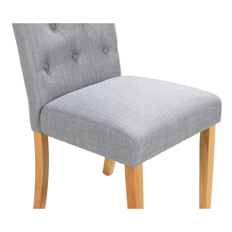 Elissa 48cm H Upholstered Side Chair, Oak, Grey