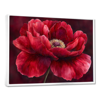 Velours bourgogne pivoine douce symphonie II - pivoines, art mural