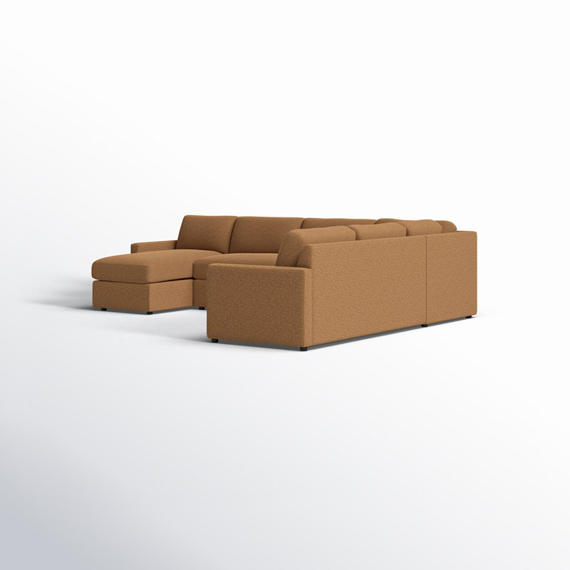 Canapé modulaire large de 150 po Damari, Face à la gauche, Velours Nave Bark Performance