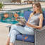 Ensemble de chaises berçantes pivotantes en osier avec accoudoirs larges Coady-1276884983-1276884982