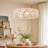 19.7In. 6 - Light Drum Chandelier With Flower Accent