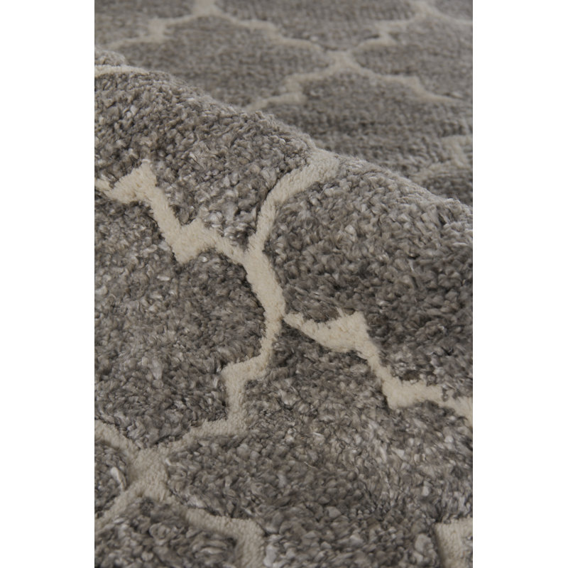 Lux Look Geometric Area Rug in Gray, Rectangle 9' x 12'