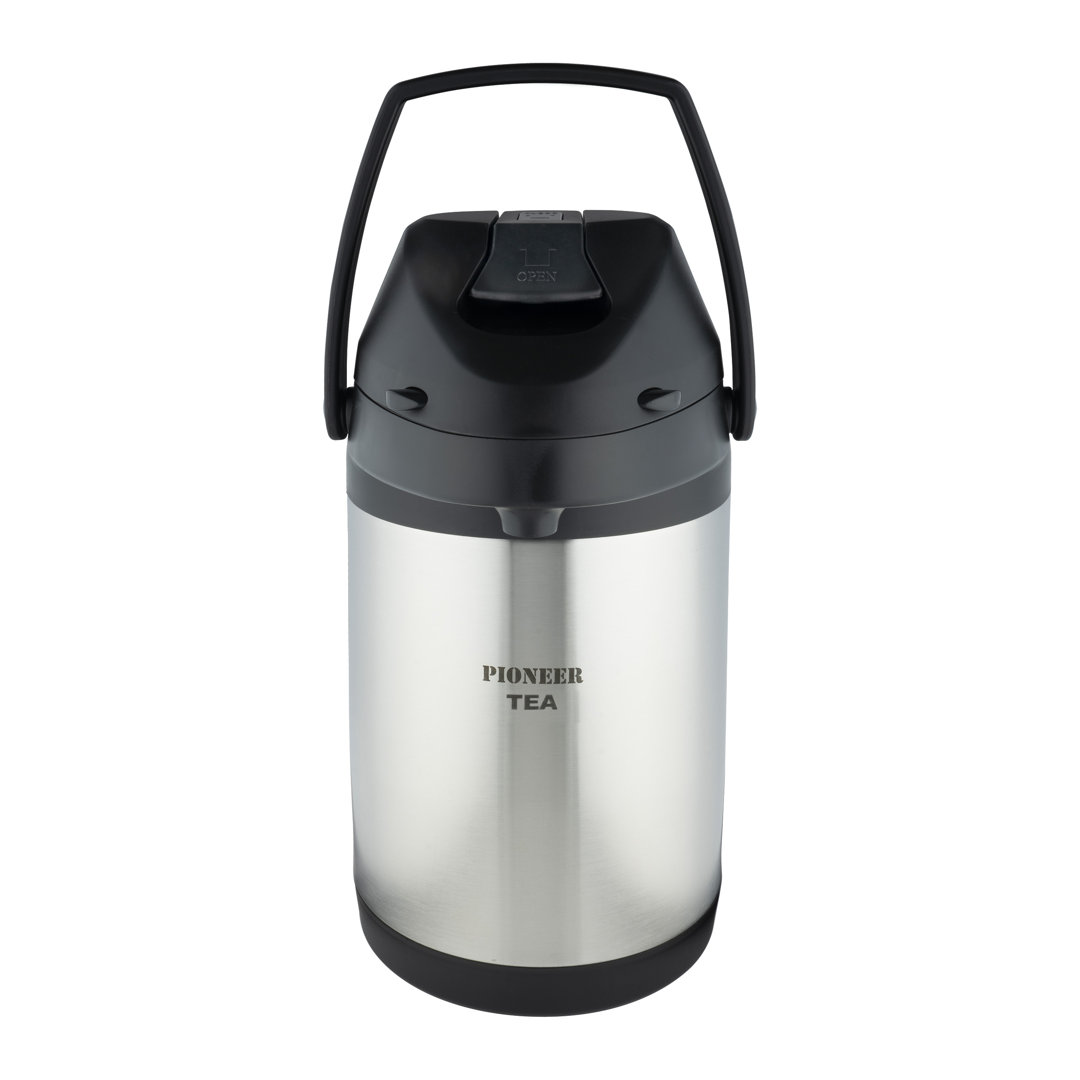 Pioneer Airpots Stainless Steel Tea Dispenser Conference Event Flask, 3 Litres, Silver