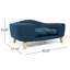 Lit pour chien Gaut de style Mid-Century bleu marine avec pieds en bois de bouleau stable, assemblage requis robuste