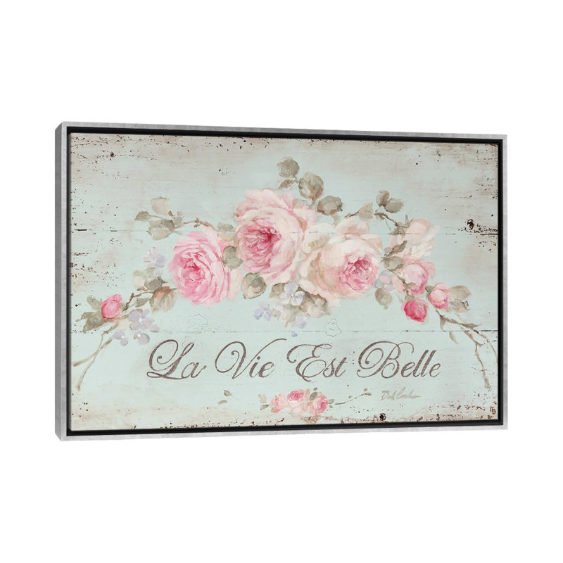 «Life Is Beautiful» par Debi Coules - impression sur papier, H 26 po x l 40 po x p 1,5 po, Toile avec cadre argenté