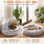 Lit-grotte à capuchon pour chat, lit douillet rond pour chat avec auvent - Coussin lavable amovible - Nid douillet pour chat-974445124-974445123