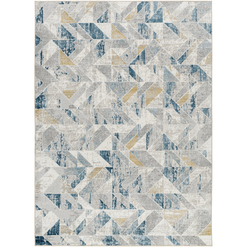 Tapis bleu abstrait Alejandro, Rectangle 9 pi 2 po x 12 pi