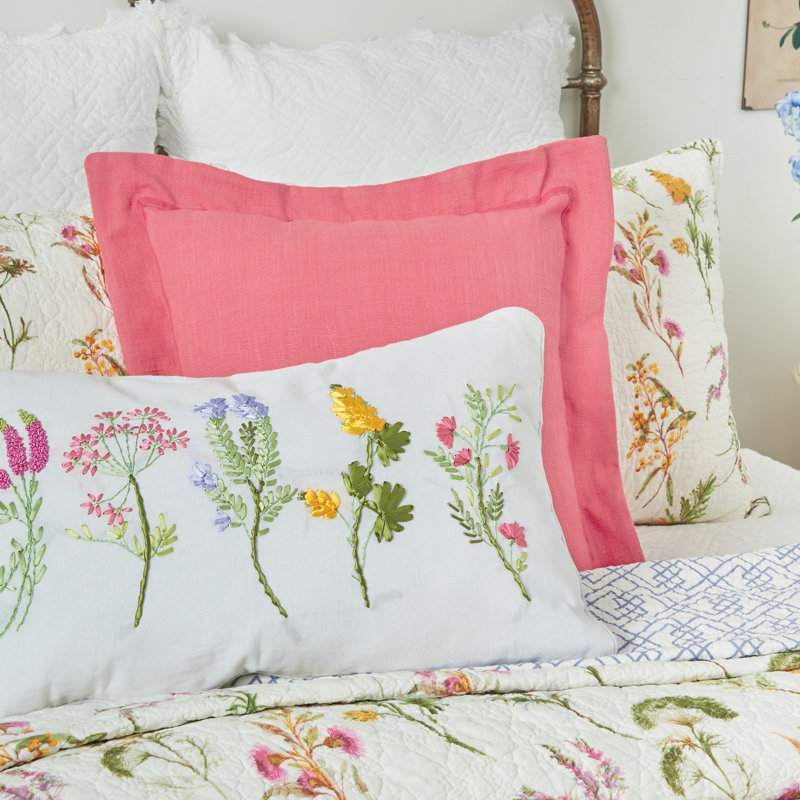 Genevieve White Cotton Twin Reversible Quilt Set