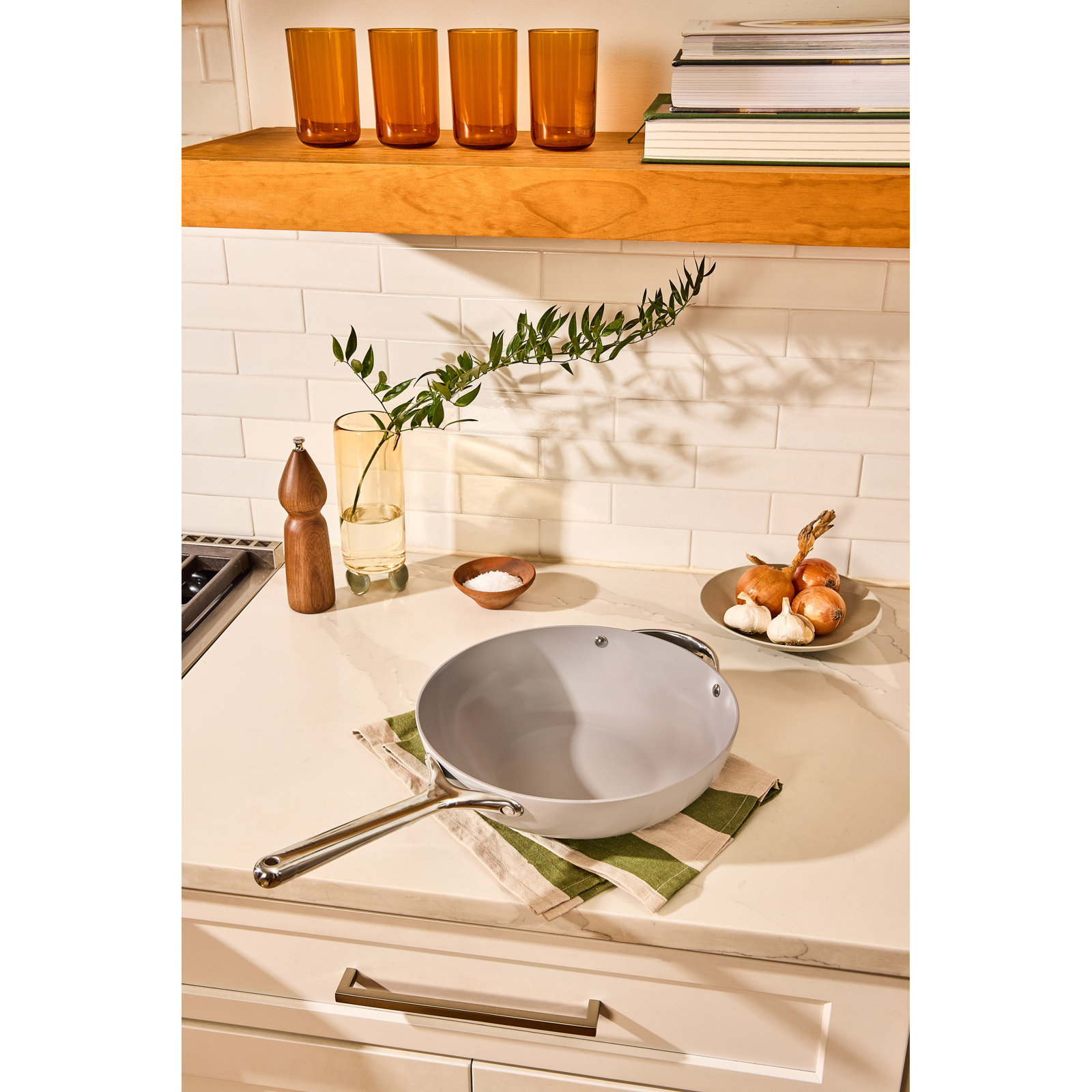 Caraway Ceramic Non-Stick Frying Pan, 12", Gray