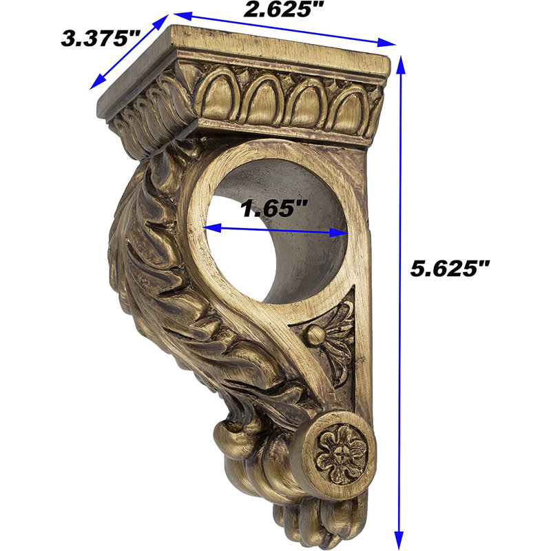 MERIVILLE Applique murale Chatecu, support Corbel, drapeaux drapés, décoration murale, 2 pièces, Or renaissance